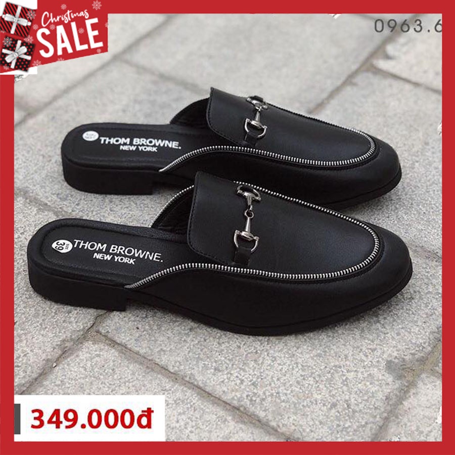 [ Bán lỗ xin 5⭐] Giày sục nam Slipper da bò