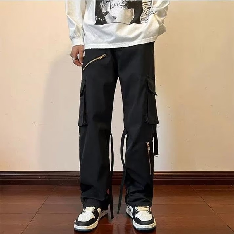 Quần Dài Ống Đứng Có Túi Lớn Phong Cách Retro Mỹ Thời Trang Mùa Thu Cho Nam Size S-4XL