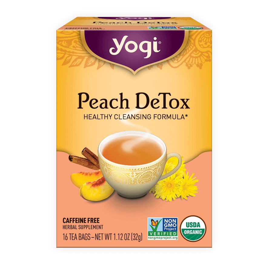 Trà detox hương đào Yogi hữu cơ