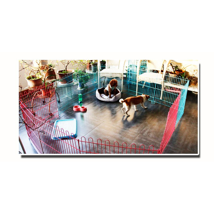 Hàng rào / Cũi chó / Quây chó màu trắng phủ inox chống gỉ (6 tấm 60x60) - hanpet 501