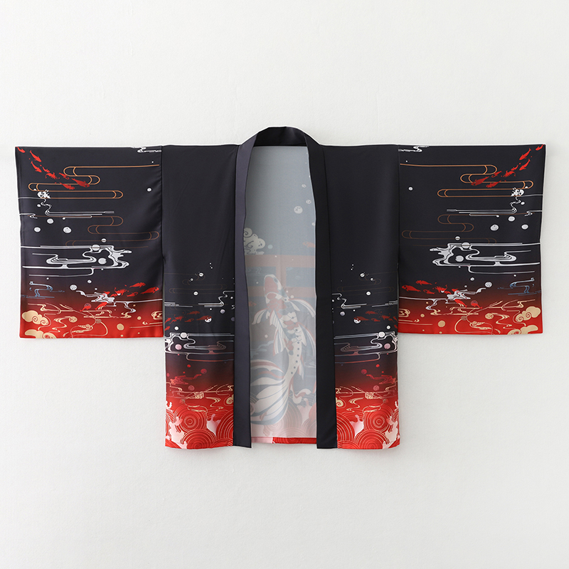 Áo Khoác Kimono Nhật Bản Dáng Rộng In Hình Cá Chép Hóa Trang Đường Phố Harajuku Haori Mùa Hè Mới Cho Nam Và Nữ Yuka