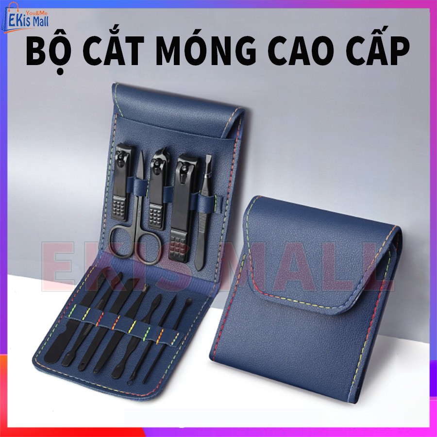 Bộ bấm móng tay bằng thép Cao cấp 12 món Bộ dụng cụ cắt móng tay chân đa năng cho gia đình