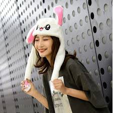 Mũ bóp Tai Thỏ Giật - Nón Vũ Đạo Kpop Bóp Vẫy Tai - Cosplay Siêu Cute