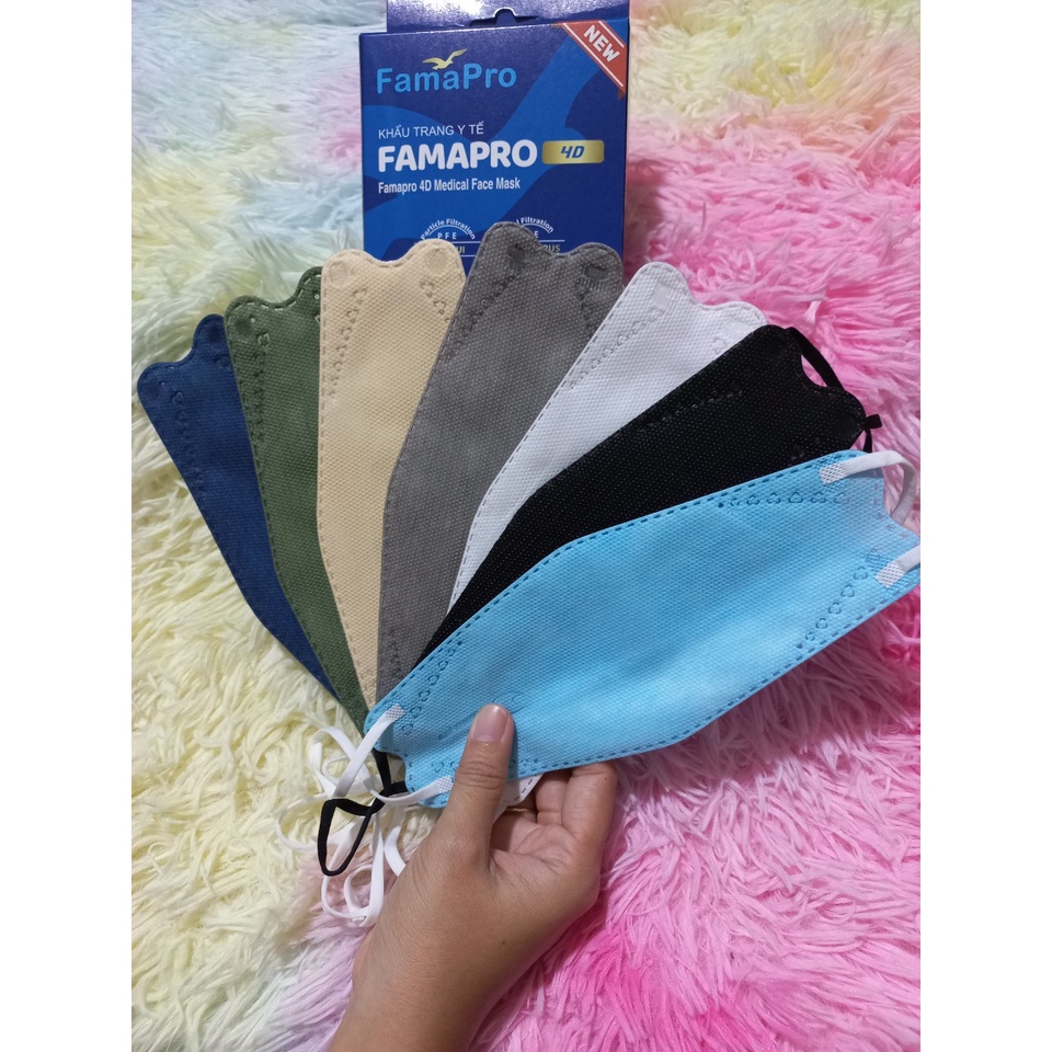 Chính Hãng- Khẩu trang KF94 4D màu đen famapro Nam Anh(hộp 10 cái)