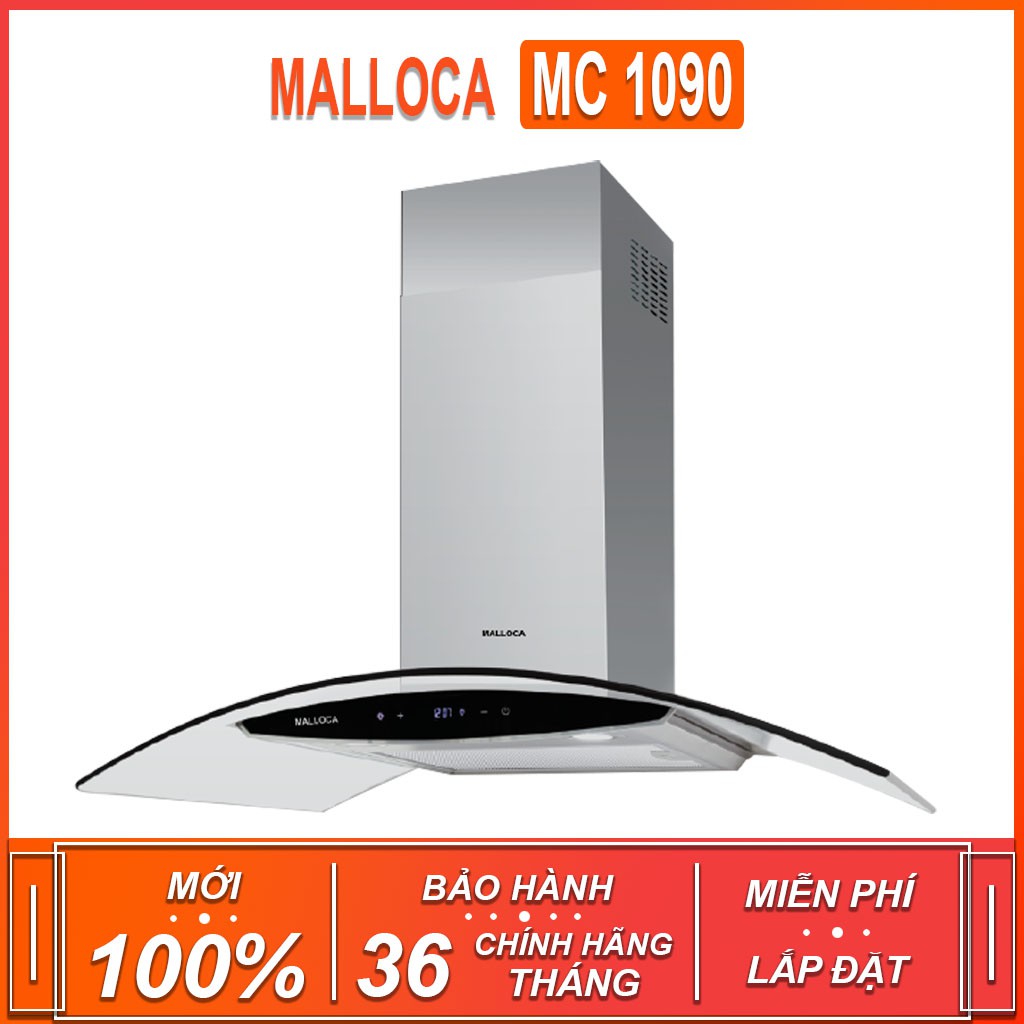 Máy hút khói , khử mùi áp tường Malloca MC 1090 , công suất hút 700m3/h ( Xuất sứ P.R.C - Bảo hành 36 tháng )