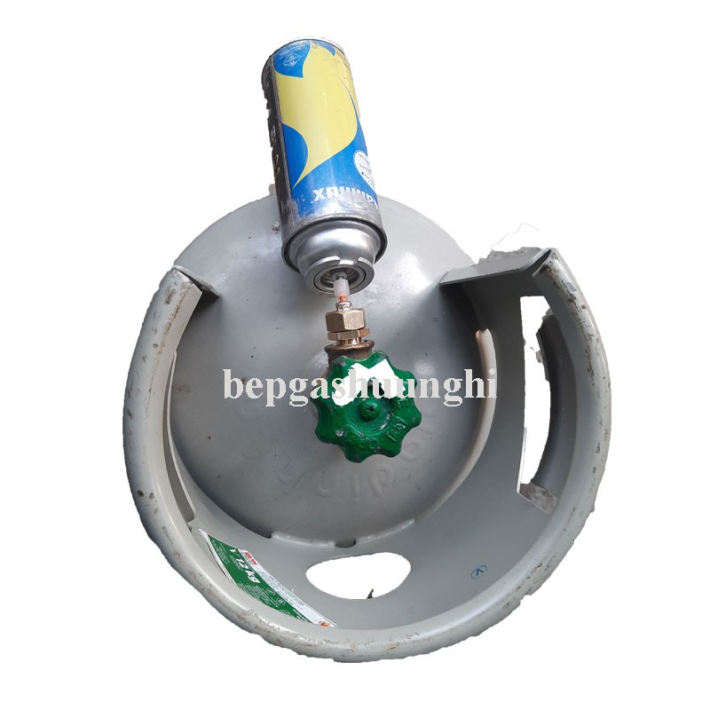 Đầu sạc gas từ bình gas lớn 12kg sang bình gas lom mini, Tặng 15 nút nhựa. , 1 đầu ti, 1 ron