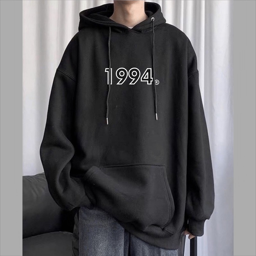 Áo khoác hoodie Gấu 194 Cao Cấp Trơn vải nỉ co dãn, dày dặn mềm mịn form rộng - 1994