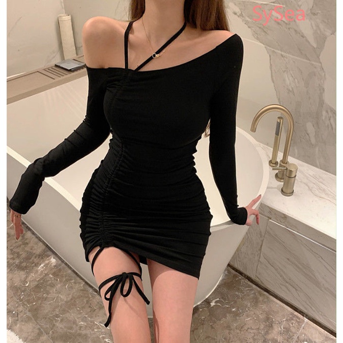 Đầm Tank Top Tay Dài Cổ Yếm Thời Trang Mùa Thu Cho Nữ