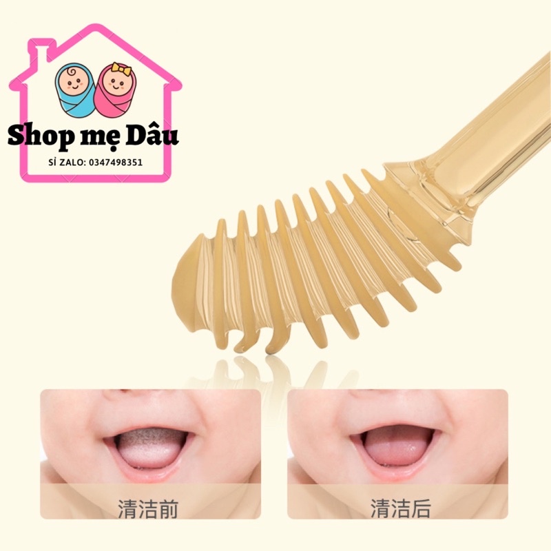 Sét rơ lưỡi bàn chải silicon cho bé từ 0-18 tháng