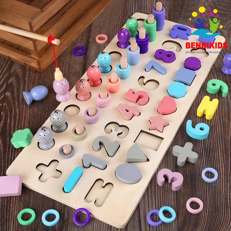 Đồ Chơi Cột Tính Câu Cá Benrikids Kết Hợp Số Đếm Và Hình Khối- Giáo Cụ Montessori Cho Trẻ Mầm Non