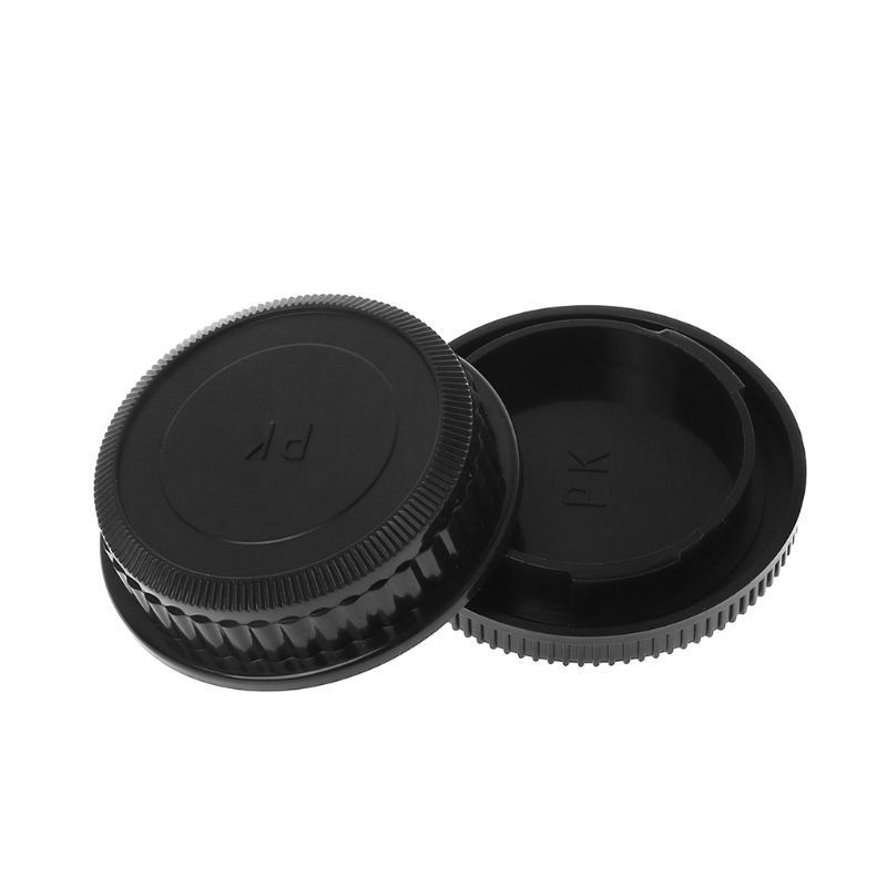 VIVI   Rear Lens Body Cap Camera Cover Set Anti-dust Screw Mount Protection Plastic Black for Pentax PK DA126