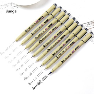 ☆SG☆9 Pcs Micron Fine Liner Drawing Ink Pens Brush Art Drawing Writing Gift Set