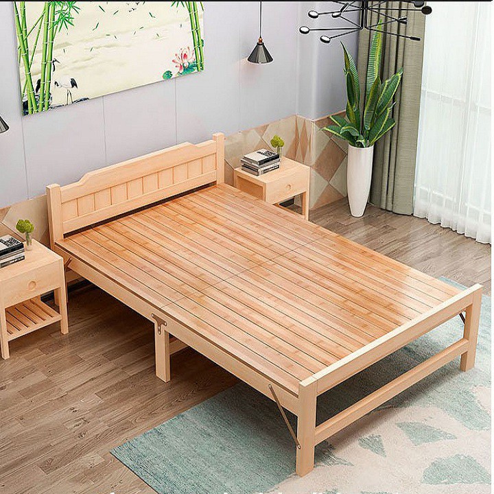 Giường xếp gỗ thông 60x195 tặng đệm gối | BigBuy360 - bigbuy360.vn