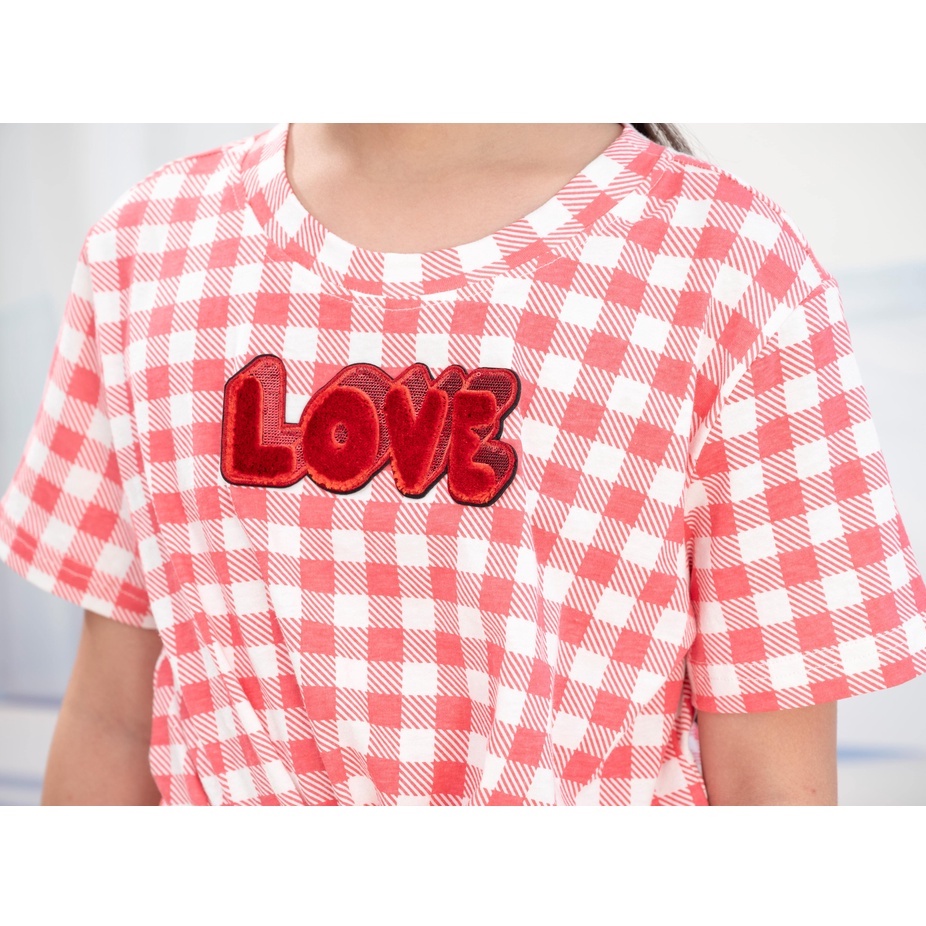 Áo thun JOOKYLI bé gái chữ Love xoắn eo 57G0980