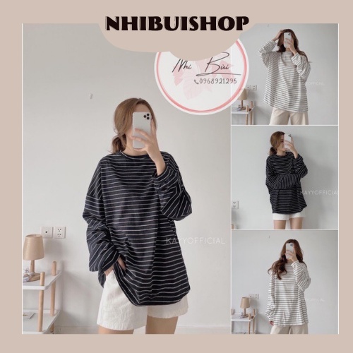 Áo kẻ thụng form rộng CEN FASHION