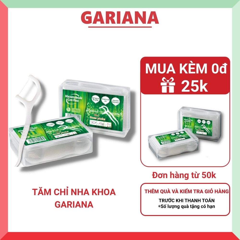 Tăm chỉ nha khoa hộp 50 cái Gariana - Vệ sinh răng miệng Chăm sóc răng miệng Cho người niềng răng Người răng thưa