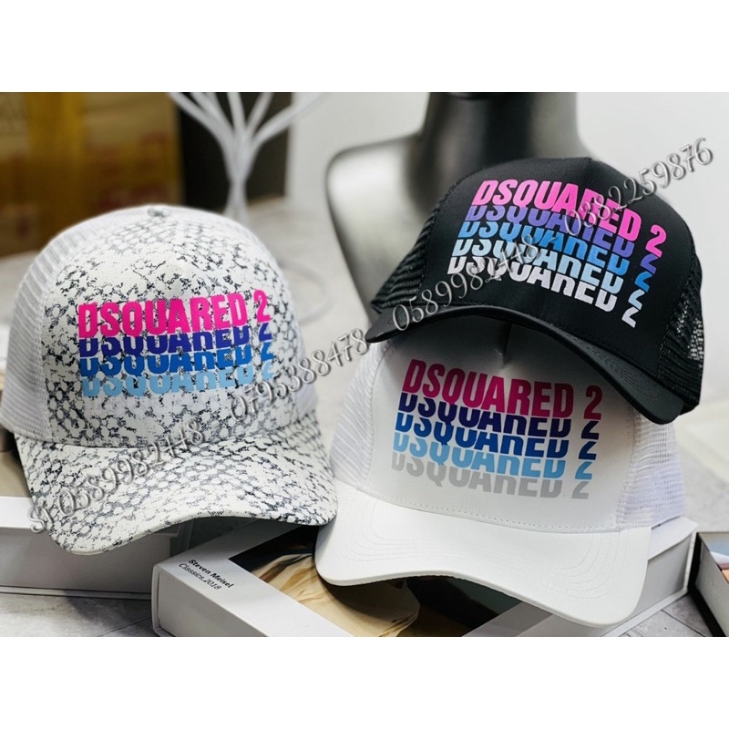 Nón Kết Phối Lưới In Chữ Màu Dsquared2 Thoáng Mát Thể Thao - Mũ Lưới Bóng Chày Nam Nữ