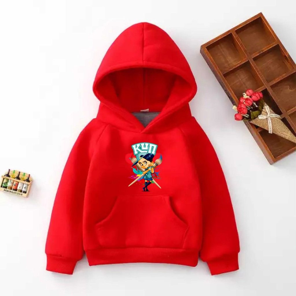áo hoodie kun cho bé trai bé gái 1/2/3/5/7 TUỔI màu đỏ chất đẹp [GIÁ SĨ]