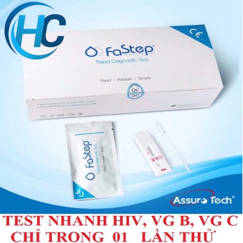 [CHÍNH HÃNG] Bộ Kit Test Xét Nghiệm Nhanh Fastep HIV (Lấy máu đầu ngón tay)