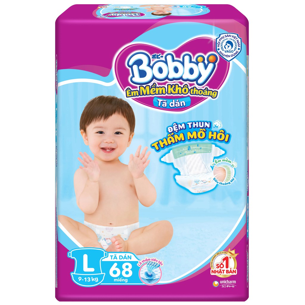 Tã Dán Bobby L68 (Cho Bé 9-13kg)