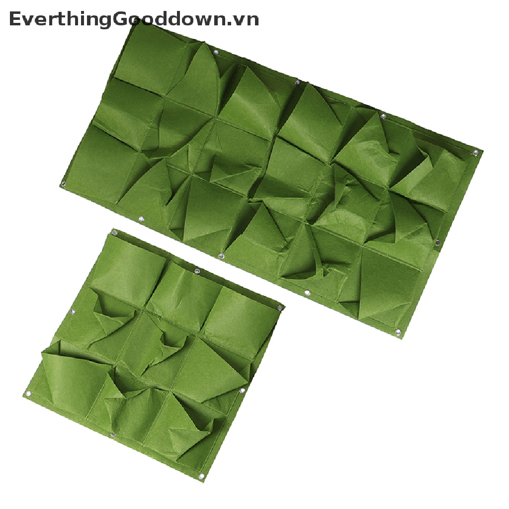 Túi Trồng Cây Treo Tường Dạng Đứng Màu Xanh Lá