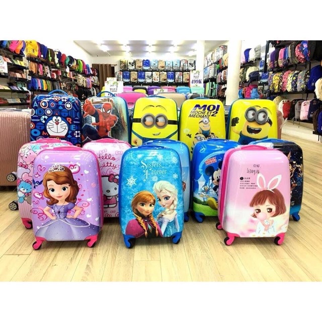 Vali cho bé size 18 inch thế hệ mới 2020 nhiều mẫu in 2 mặt
