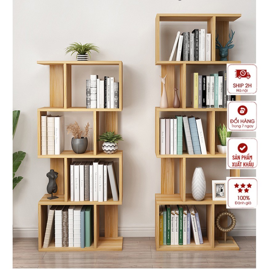 Kệ sách gỗ đa năng bằng gỗ cứng cực đẹp, kệ góc tường gỗ công nghiệp chống ẩm cao cấp