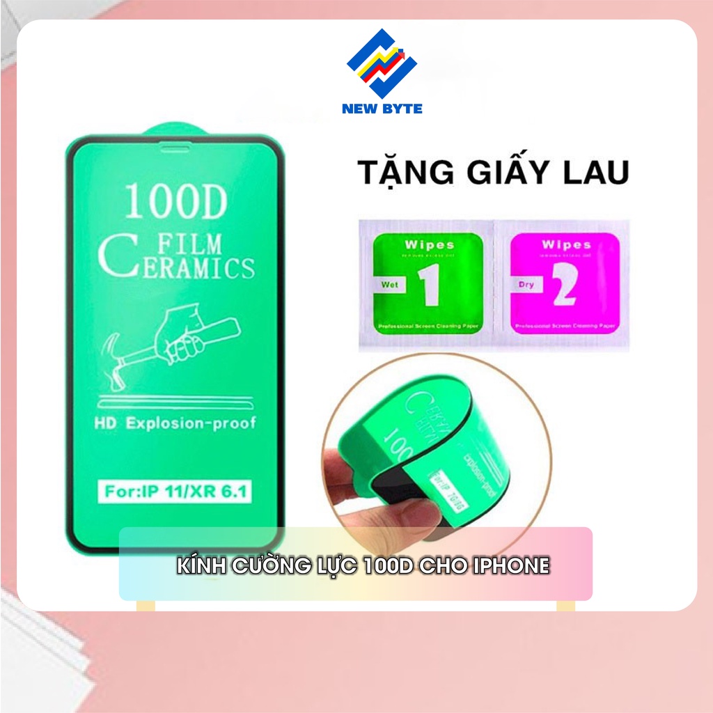 Kính cường lực dẻo full màn 100D cho điện thoại IP chống mẻ vỡ viền, miếng dán màn hình chất liệu Ceramic cao cấp
