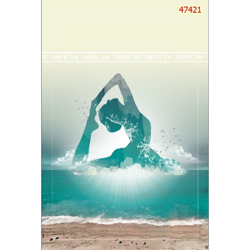 Tranh yoga 3d dán trang trí tường keo sẵn