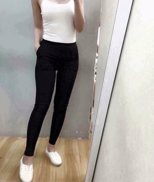 Quần legging 2 túi sâu thun dày dặn form đẹp co dãn thoải mái | BigBuy360 - bigbuy360.vn