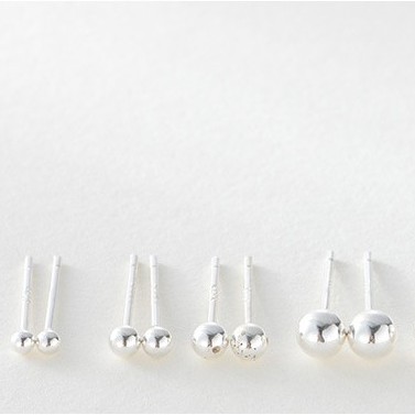 Bông tai, khuyên tai unisex nam nữ tròn nhiều size hạt bi mindot basic K56 (lẻ 1 chiếc) | TRANG SỨC BẠC HARMONY