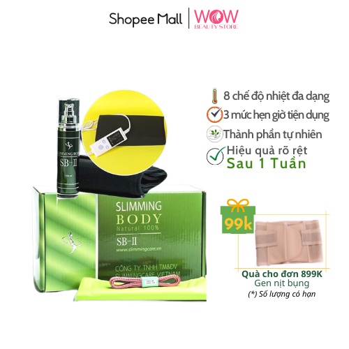 [Yêu Thích] Đai Nịt Bụng Giảm Mỡ Ủ Nóng Slimming Body SB2 Full Bộ Kèm Tinh Dầu Giảm Mỡ Bụng Đánh Bay Mỡ Thừa