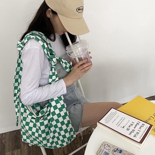Túi tote đeo chéo nam nữ caro vải canvas phong cách ulzzang unisex đi học đi chơi - xuongbalohonglam