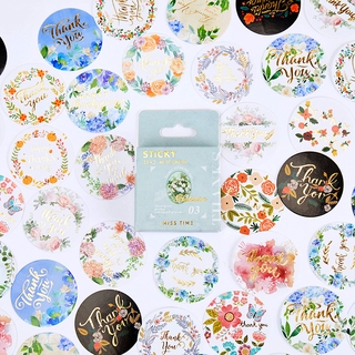 Set 46 Sticker Dán Trang Trí Nhật Ký Phong Cách Retro Dễ Thương