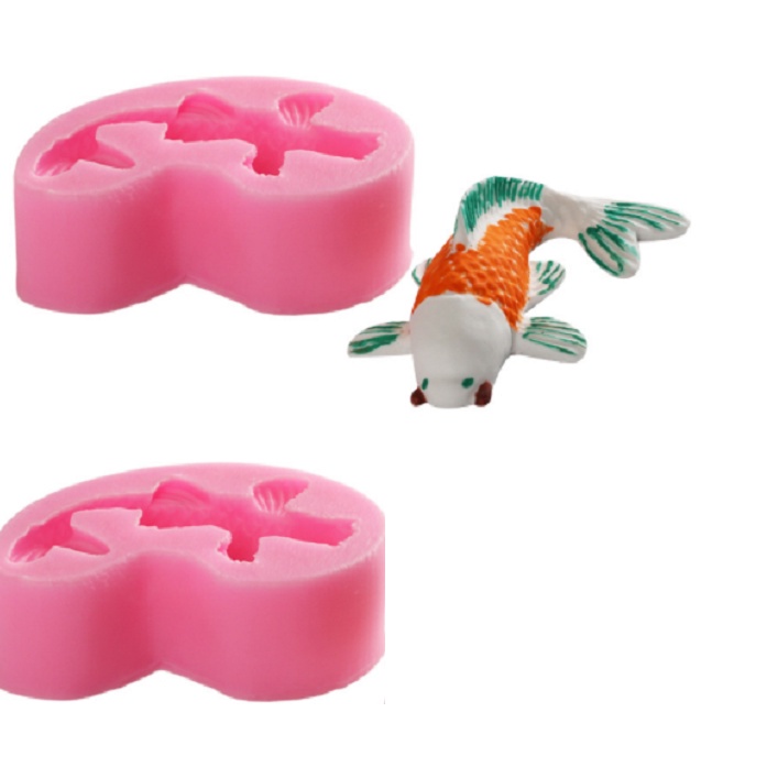 Khuôn silicone hình cá chép, ốc, sò