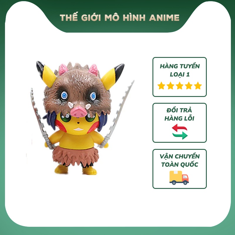 Mô hình Thanh Gươm Diệt Quỷ figure Kimetsu no Yaiba Pikachu Tanjirou Nezuko Zenitsu Inosuke cao 10cm