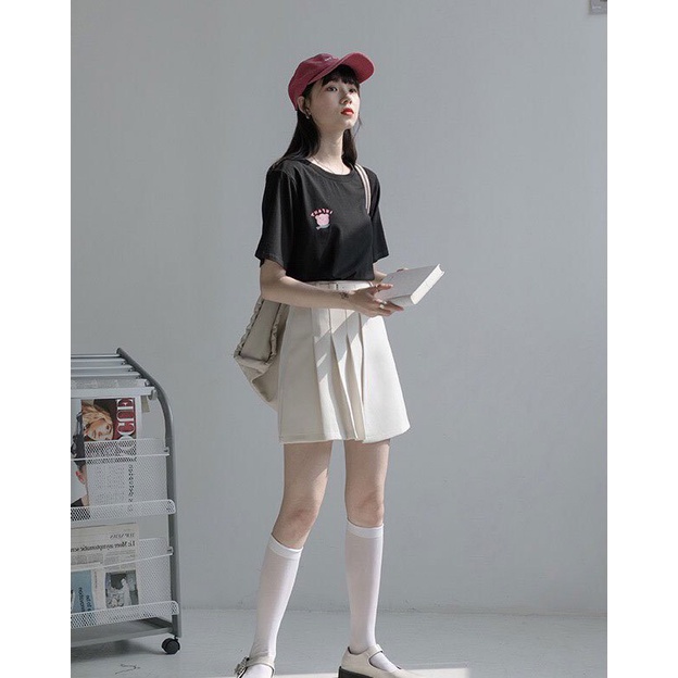 CHÂN VÁY XẾP LY NGẮN QUỐC DÂN dáng chữ A lưng cao phong cách tennis