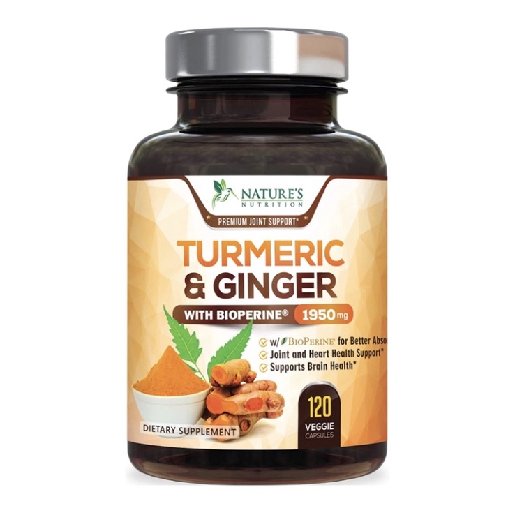 Nghệ nano liều cao Nature's Nutrition Turmeric Curcumin BioPerine 1950mg 120 viên USA