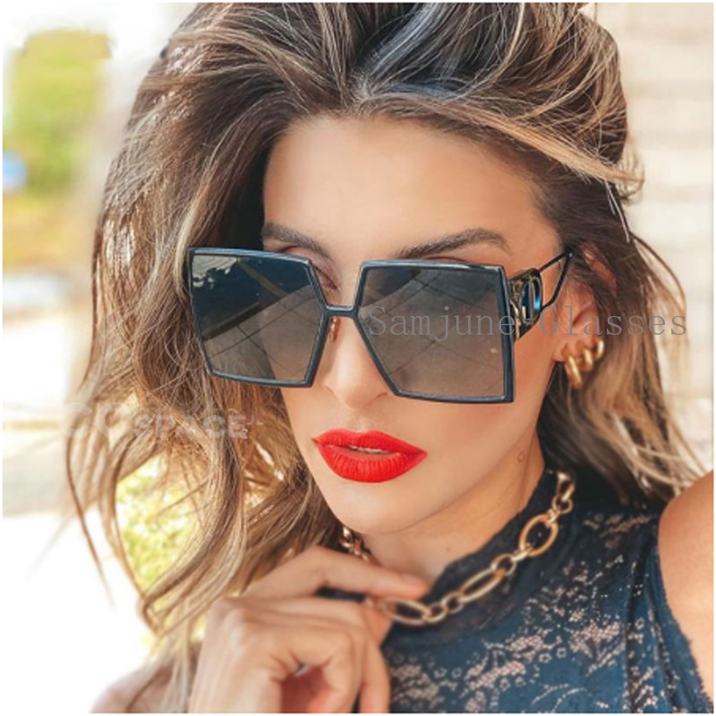Kính mát gọng vuông phong cách Âu Mỹ retro thời trang Samjune