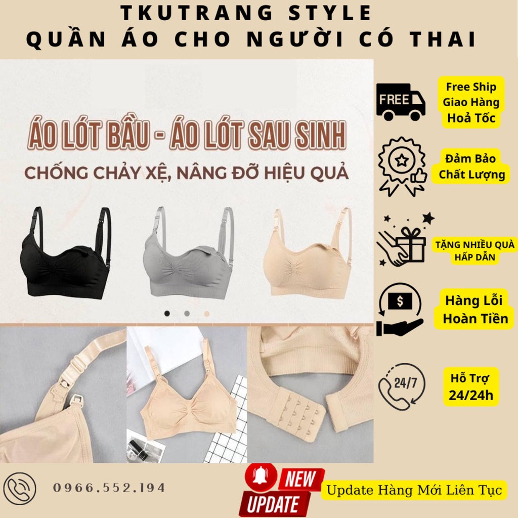 (GIẢM Tối đa 30k đơn từ 50k) Áo Lót Bầu Cho Con Bú Chống Chảy Xệ, Áo Ngực Cho Mẹ Bầu