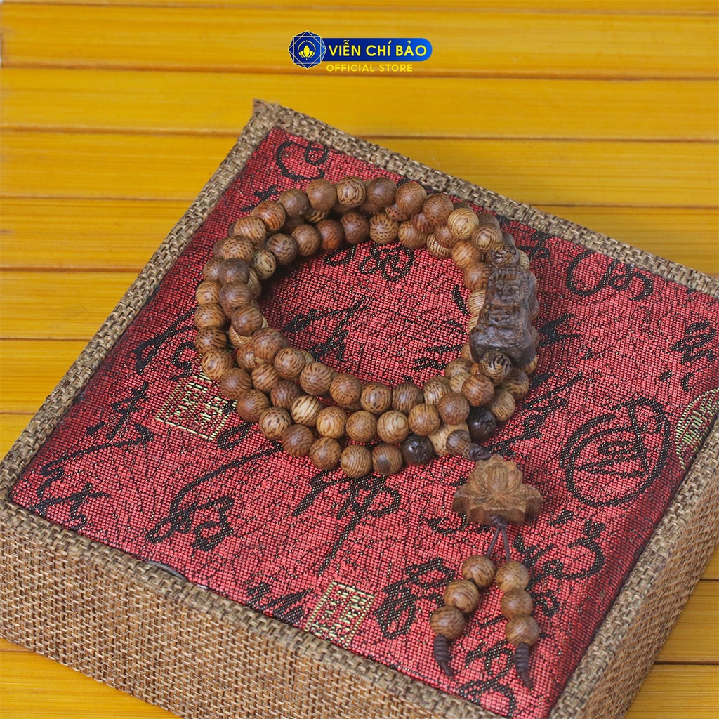 Vòng tay Trầm Hương nam nữ trầm tốc charm Phật, hoa sen thời trang phụ kiện trang sức Viễn Chí Bảo V000806