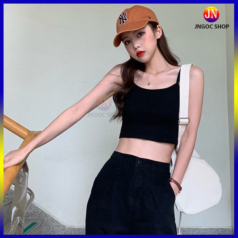 Áo hai dây croptop cotton siêu mát, Áo 2 dây croptop nữ ôm body trẻ trung năng động freesize từ 40 - 58kg