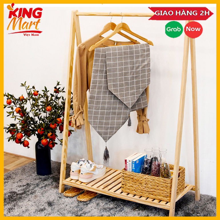 Giá treo quần áo, kệ gỗ treo quần áo chữ A kingmart