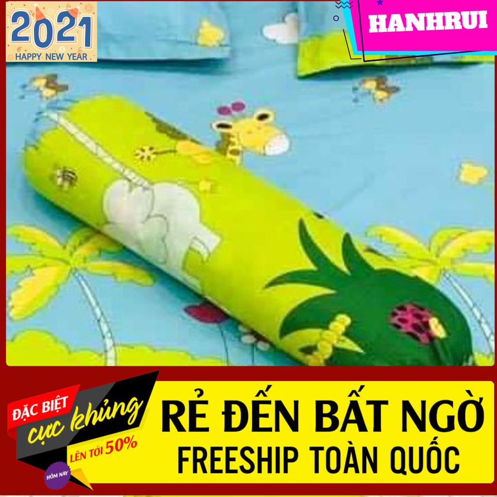 [Hanhrui]Vỏ gối ôm cotton poly 30x100cm mẫu vườn thú