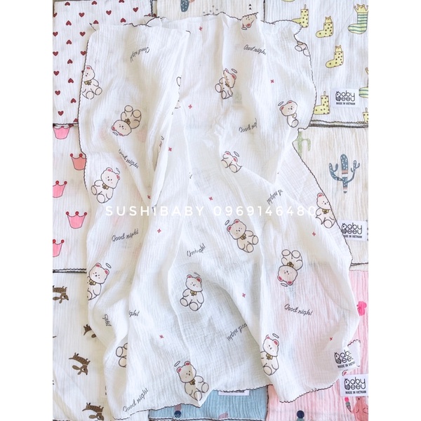 Khăn tắm xô Muslin 2 lớp siêu xinh