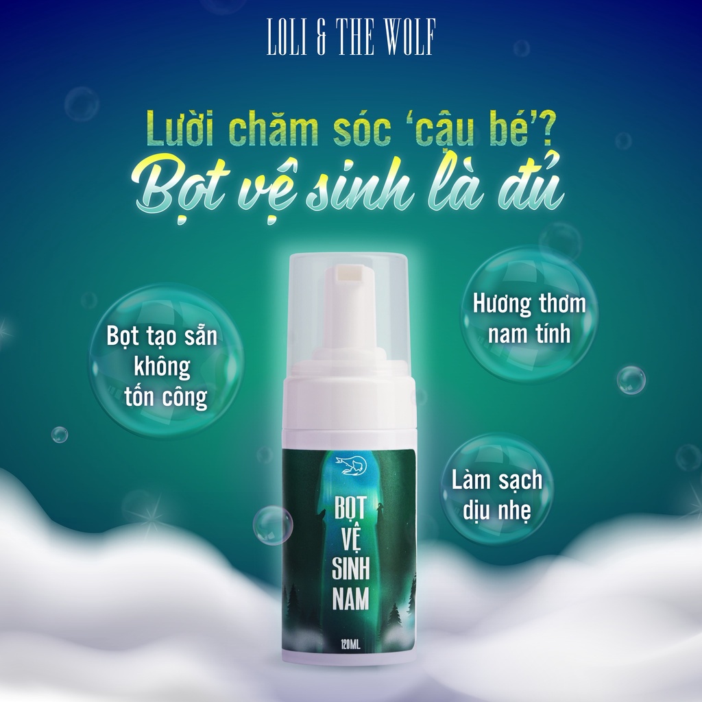 Bọt Vệ Sinh Nam Loli & The Wolf Làm Sạch Hiệu Quả Hương Thơm Nam Tính Lôi Cuốn Chai 120ml