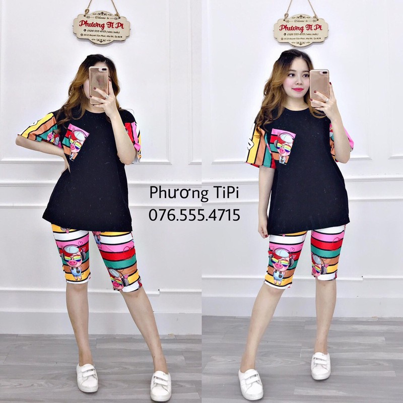 Đồ bộ nữ mặc nhà bộ ngủ ngắn tay dễ thương chất cotton mềm min 3 màu