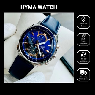 Đồng hồ nam dây da chống nước Casio Edifice EFV 600L-2A Mặt xanh Bảo hành 5 năm Hyma watch