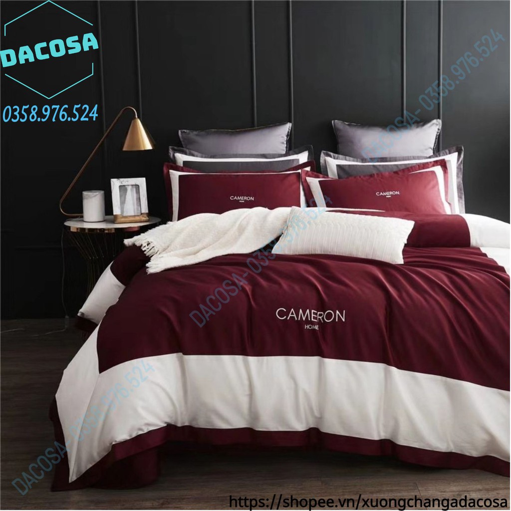 Bộ Drap Giường FREESHIP Lụa CAMERON HOME Châu Âu Cao Cấp