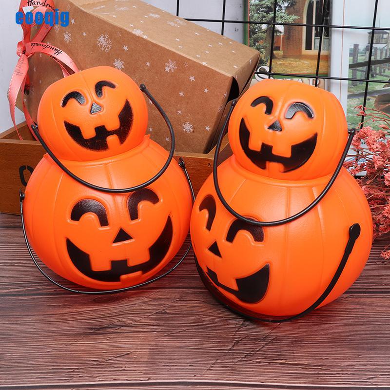 Set 5 Xô Nhựa Hình Bí Ngô Trang Trí Halloween